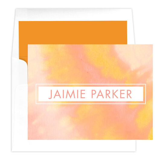 Shades of Orange Tie-Dye Folded Note Cards